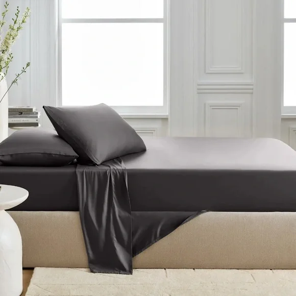 NWT QUINCE Bamboo Sheet Set King Charcoal 7187 - Picture 4 of 13